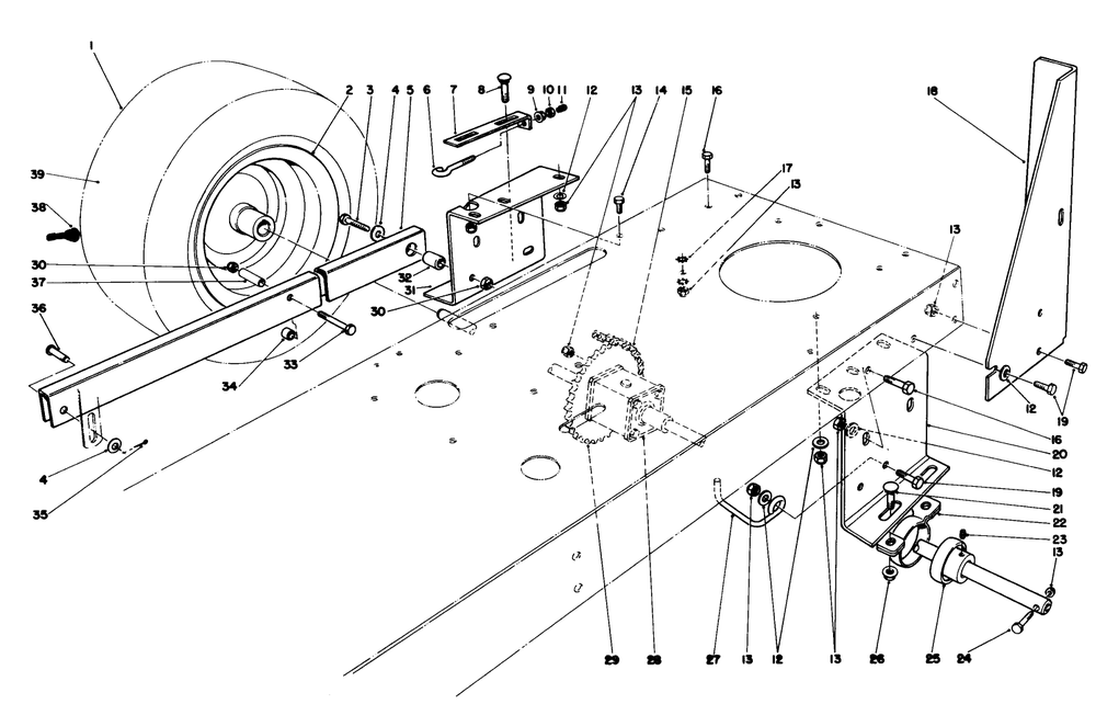Rear Axle Assembly Diagram and Parts List for 56145 9000001 - 9999999 Toro Lawn Tractor