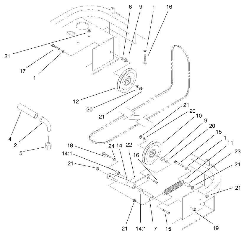 Engine Assembly 1 Diagram and Parts List for 74212 (200000001-200999999)(2000) Toro Lawn Mower