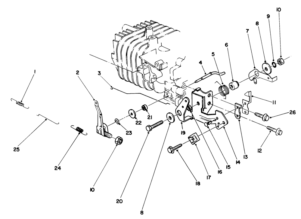 Governor Assembly (Model No. 47pl0-6) Diagram and Parts List for 20916B 1000001 - 1999999 Toro Lawn Mower