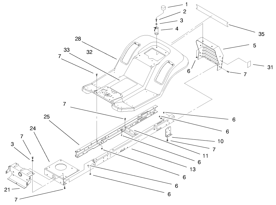 Frame & Body Assembly Diagram and Parts List for 71240 9900001 - 9999999 Toro Lawn Tractor