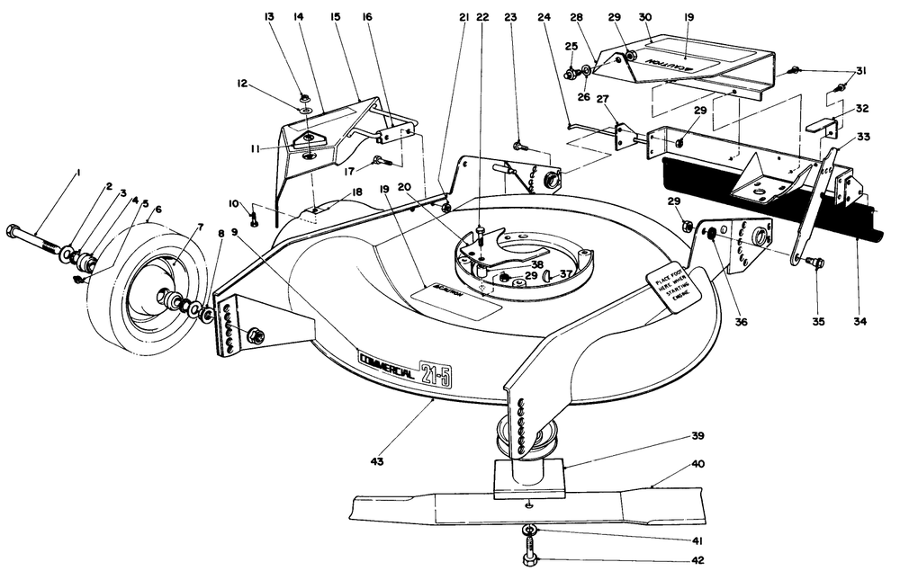 Housing Assembly Diagram and Parts List for 23158 3000001 - 3999999 Toro Lawn Mower