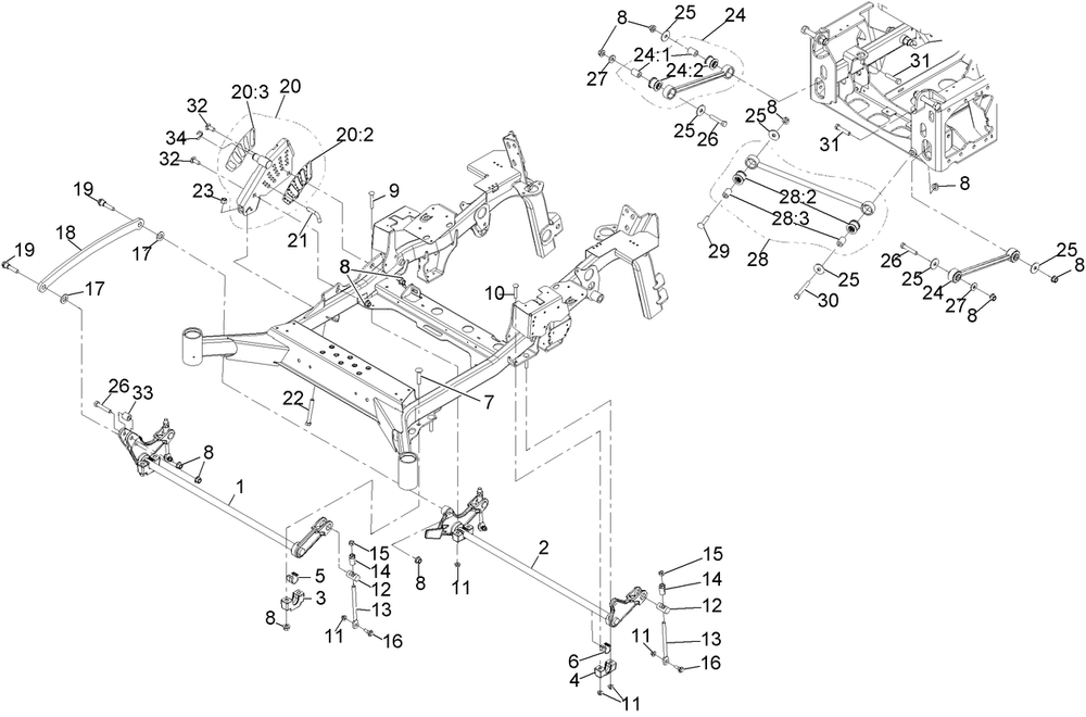 Deck Lift Assembly Diagram and Parts List for 72096 408851917-408863599 Toro Lawn Tractor