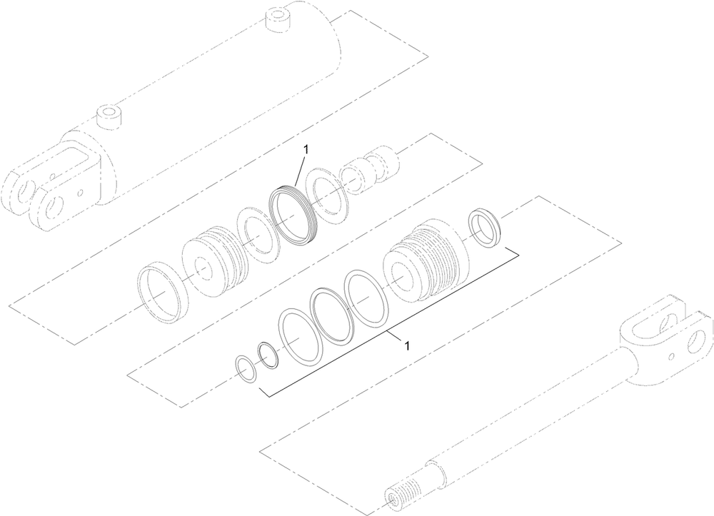 Hydraulic Cylinder Assembly No. 117-1834 Diagram and Parts List for 22318 404320000 - 405709999 Toro Lawn Tractor Accessories