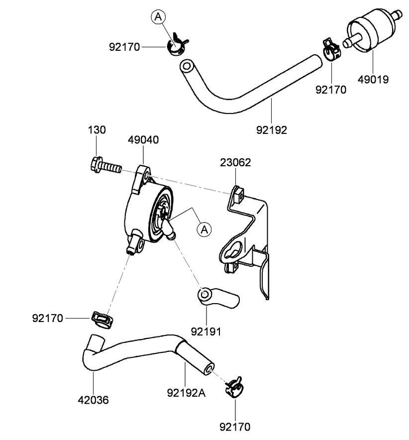 Fuel Tank And Valve Assembly Diagram and Parts List for 74558 (290003001-290999999)(2009) Toro Lawn Mower