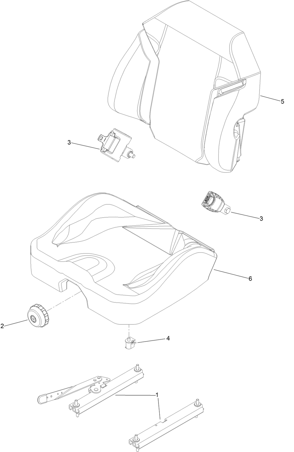 Seat Assembly No. 147-2384 Diagram and Parts List for 77283 414152146 - 999999999 Toro Lawn Tractor