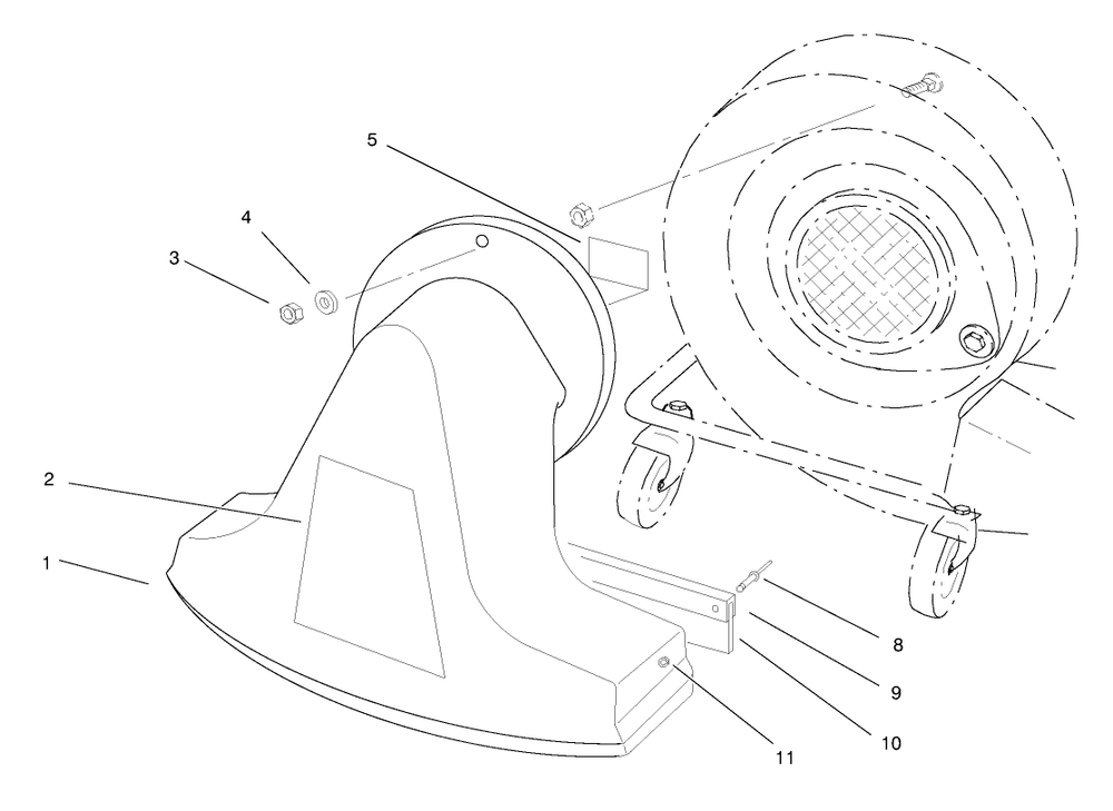 Snout Assembly Diagram and Parts List for 62924 9900001 - 9999999 Toro Leaf Blower / Vacuum