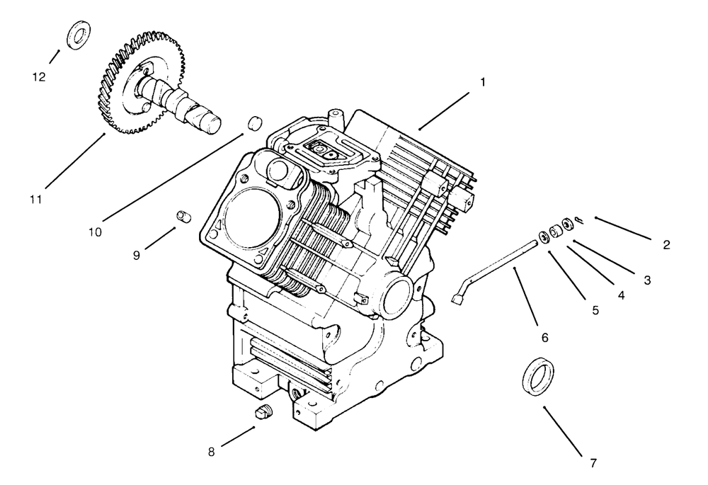 Crankcase Diagram and Parts List for 30610 690001 - 699999 Toro Lawn Tractor