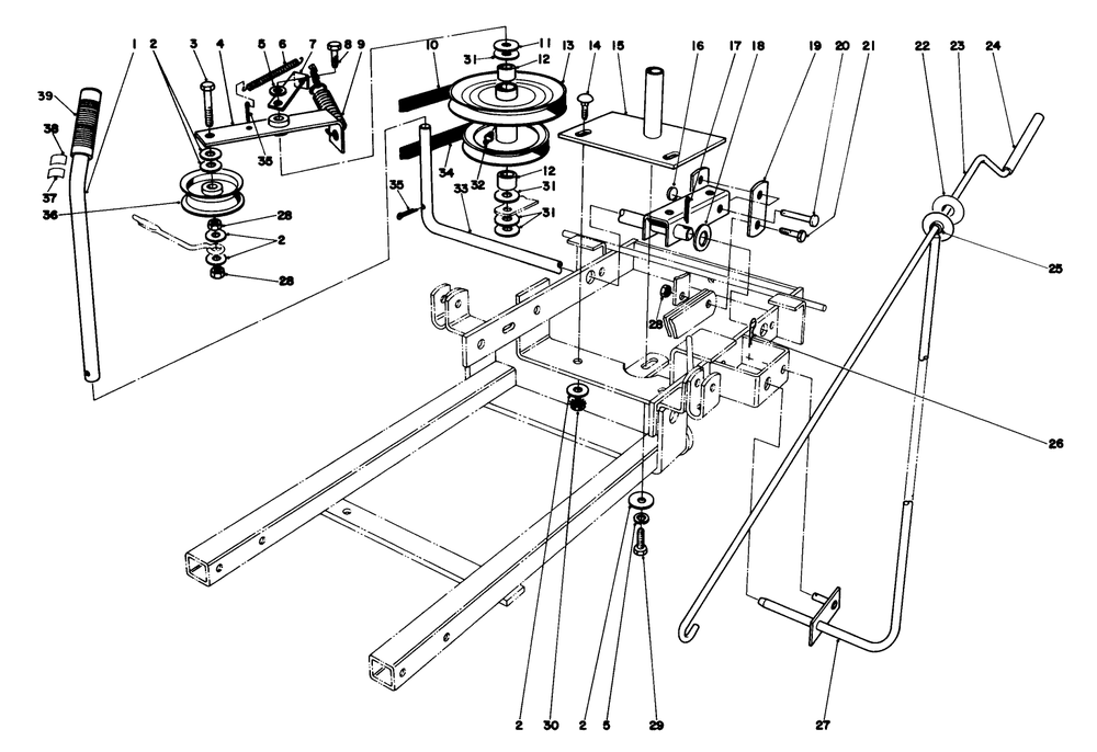 36" Snowthrower Attachment Model 59136 Diagram and Parts List for 57356 2000001 - 2999999 Toro Lawn Tractor