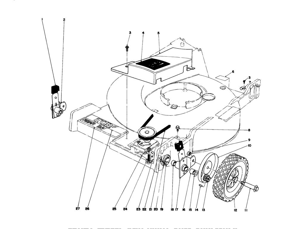 Front Wheel And Pivot Arm Assembly Diagram and Parts List for 20755 9000001 - 9999999 Toro Lawn Mower