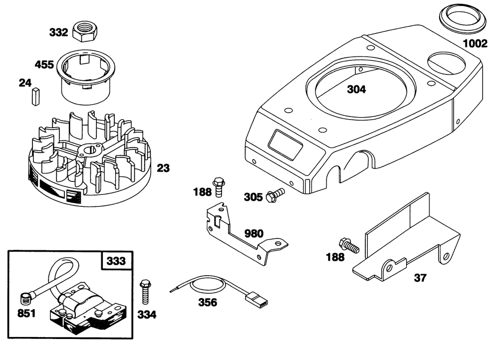 Engine Gts 150 Diagram and Parts List for 20922B 39000001 - 39999999 Toro Lawn Mower