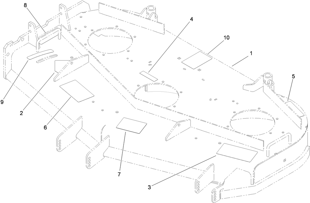 Deck Decal Assembly Diagram and Parts List for 39488 (312000001-312999999)(2012) Toro Lawn Mower