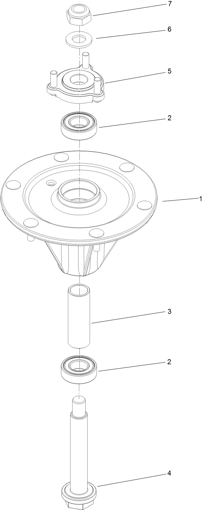 Lh Spindle Assembly Diagram and Parts List for 74942TE 402364843-404319999 Toro Lawn Tractor