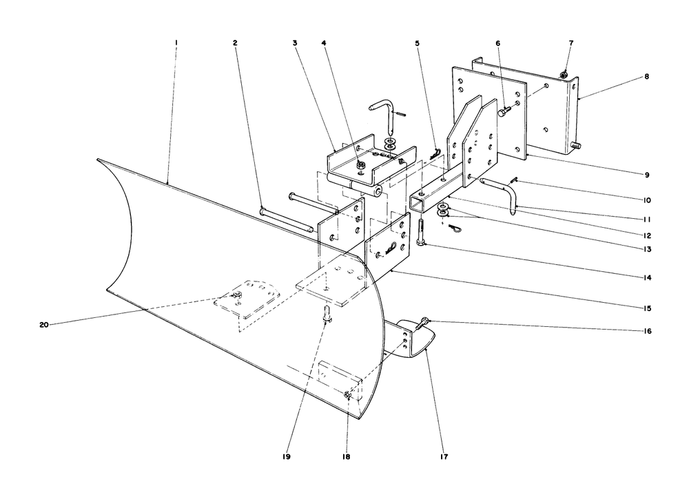 Grader Blade Assembly (Model No. 59051) Diagram and Parts List for 31763 7000001 - 7999999 Toro Snow Blower