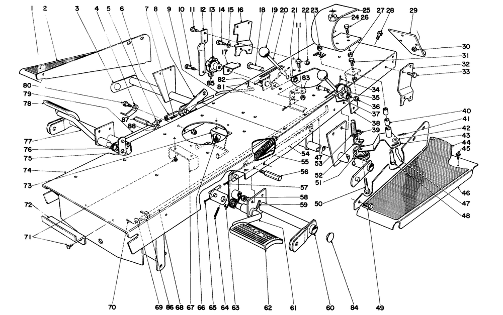 935 And 935e Chassis Assembly Diagram and Parts List for 55050 9000001 - 9999999 Toro Lawn Tractor