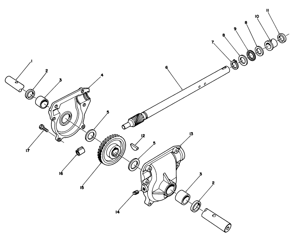 24" Auger Gearcase Assembly No. 66-8020 Diagram and Parts List for 38510 1000001 - 1999999 Toro Snow Blower