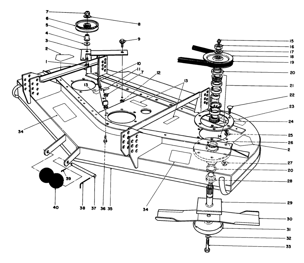 Cutting Unit Model No. 30768 Diagram and Parts List for 30718 1000001 - 1999999 Toro Lawn Tractor