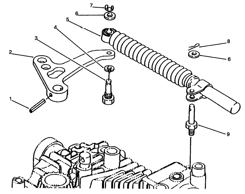 Lever Damper Diagram and Parts List for 72064 6900001 - 6999999 Toro Lawn Tractor