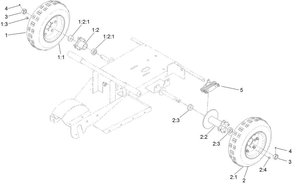 Wheel And Brake Assembly Diagram and Parts List for 22615G 402000000 - 404319999 Toro Stump Grinder