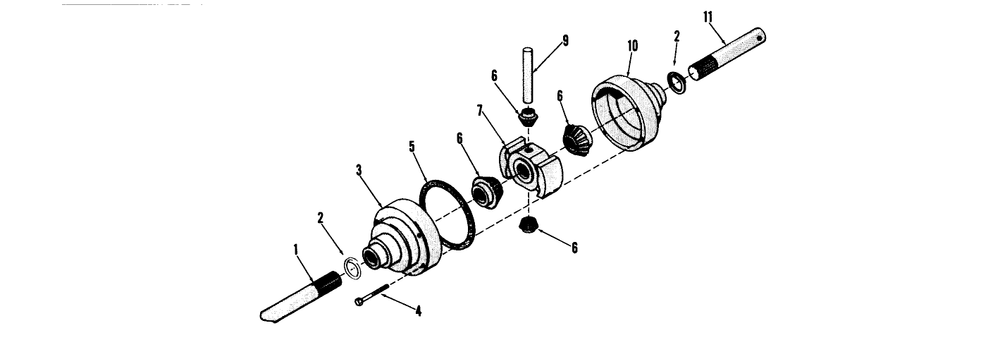 Differential Assembly Parts List Diagram and Parts List for 51060 000001 - 099999 Toro Lawn Tractor