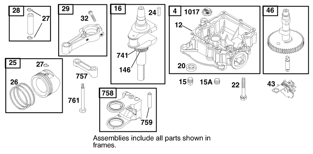 Engine Briggs & Stratton Model 312777-0128-E1 Diagram and Parts List for 71197 9900001 - 9999999 Toro Lawn Tractor