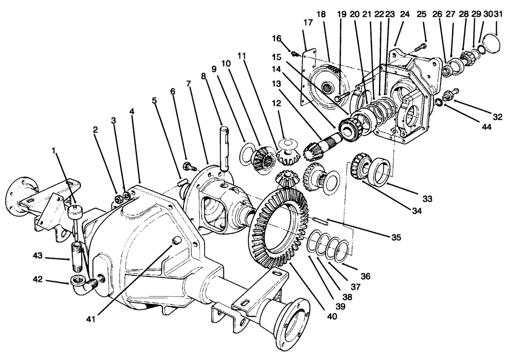 Differential Assembly Diagram and Parts List for 30620 690001 - 699999 Toro Lawn Tractor