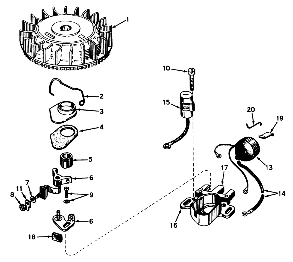 Magneto No. 610793 Diagram and Parts List for 18070 2000001 - 2999999 Toro Lawn Mower