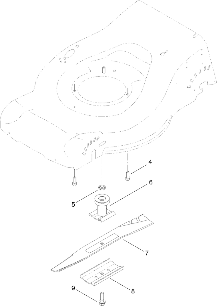 Blade Assembly Diagram and Parts List for 20952 316000001 - 316999999 Toro Lawn Mower