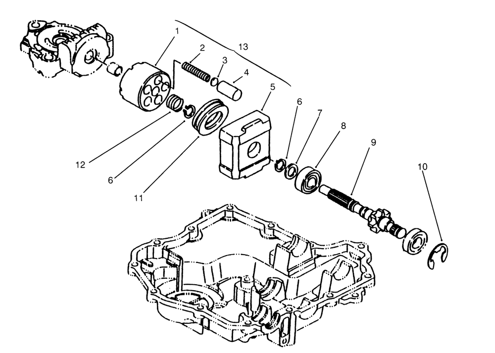 Motor Shaft Diagram and Parts List for 72042 5900001 - 5900796 Toro Lawn Tractor