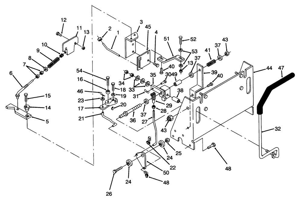 Transmission Controls Assembly Diagram and Parts List for 74041 39000001 - 39999999 Toro Lawn Tractor