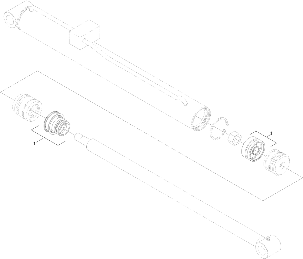 Hydraulic Cylinder Assembly No. 130-5176 Diagram and Parts List for 22327HD 401900000 - 401999999 Toro Lawn Tractor Accessories