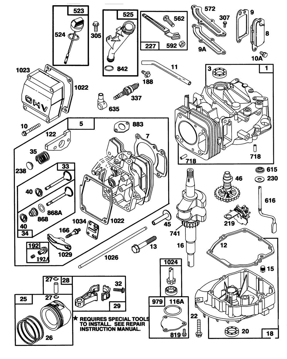Engine Gts-150 (Model No. 20465 Only)(Model No. 97772-0110-02) Diagram and Parts List for 20465 5900001 - 5999999 Toro Lawn Mower