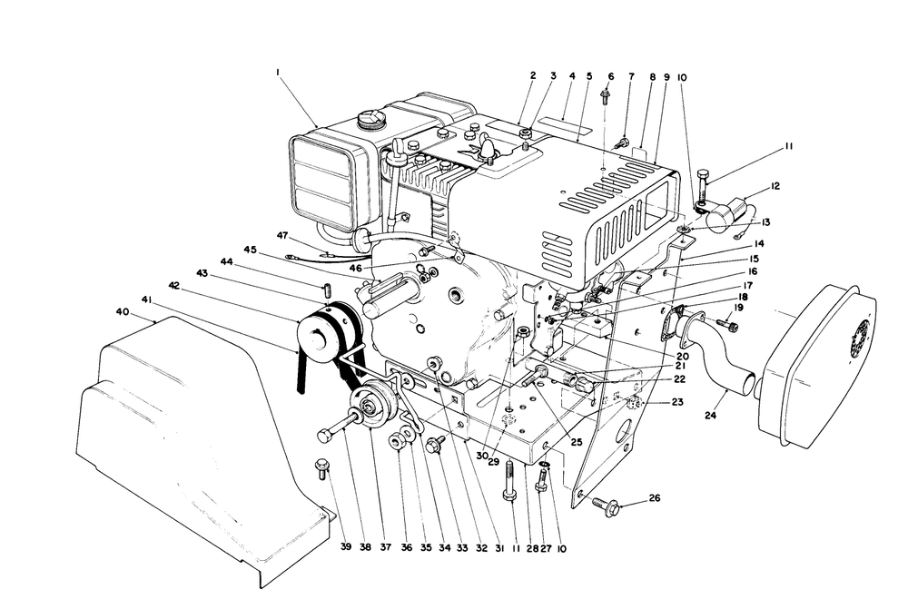 Engine Assembly Diagram and Parts List for 38160 6000001 - 6999999 Toro Snow Blower
