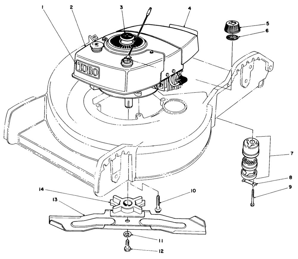Engine Assembly Diagram and Parts List for 20577 4000001 - 4999999 Toro Lawn Mower