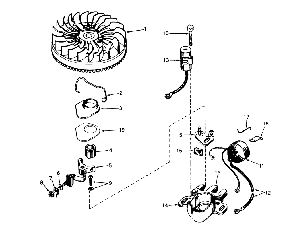 Magneto No. 610862 Diagram and Parts List for 58235 5000001 - 5999999 Toro Tiller