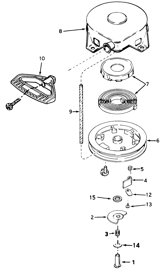 Rewind Starter No. 590604 Diagram and Parts List for 38065 9000001 - 9999999 Toro Snow Blower