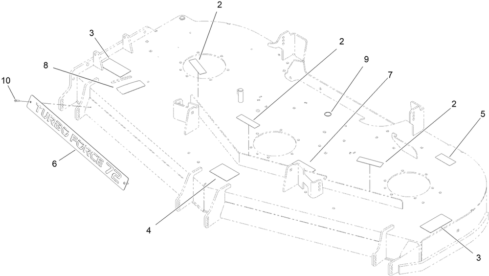 Deck And Decal Asssembly No. 145-1621 Diagram and Parts List for 72517 400000000 - 414499999 Toro Lawn Mower