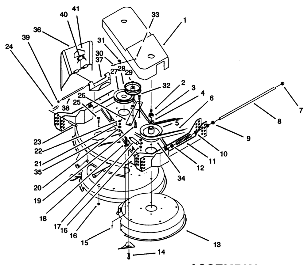 Cover & Pulley Assembly Diagram and Parts List for 30137 490001 - 490285 Toro Lawn Mower