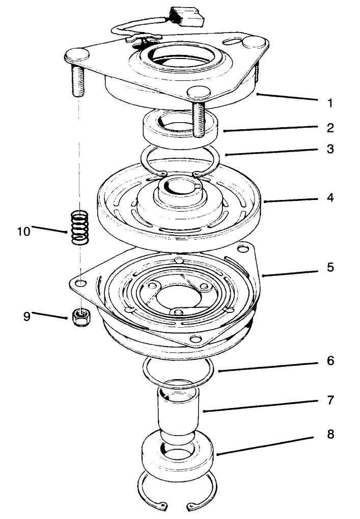 Clutch Assembly No. 54-3200 Diagram and Parts List for 30186 690001 - 690406 Toro Lawn Tractor Accessories