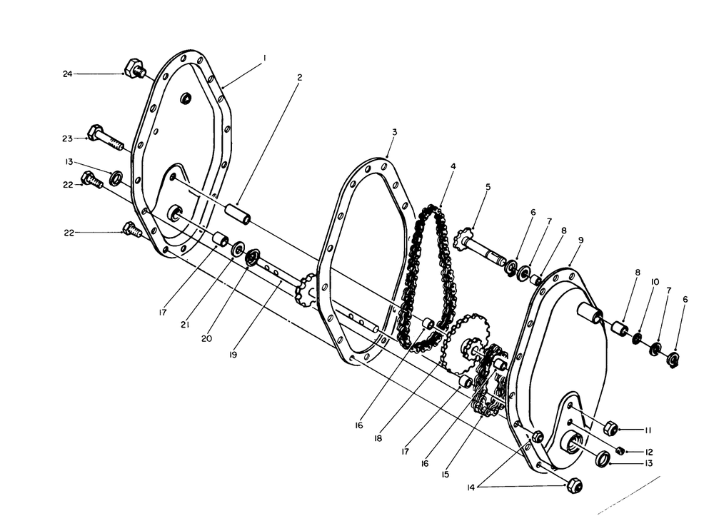 Chain Case Assembly No. 48-1270 Diagram and Parts List for 58150 3000001 - 3999999 Toro Tiller