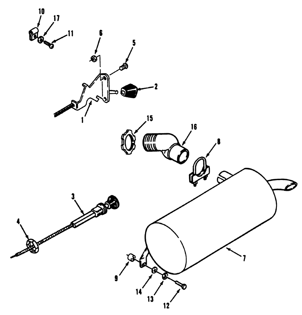 Throttle Choke And Exhaust Diagram and Parts List for R1-12K804 2000001 - 2999999 Toro Lawn Tractor