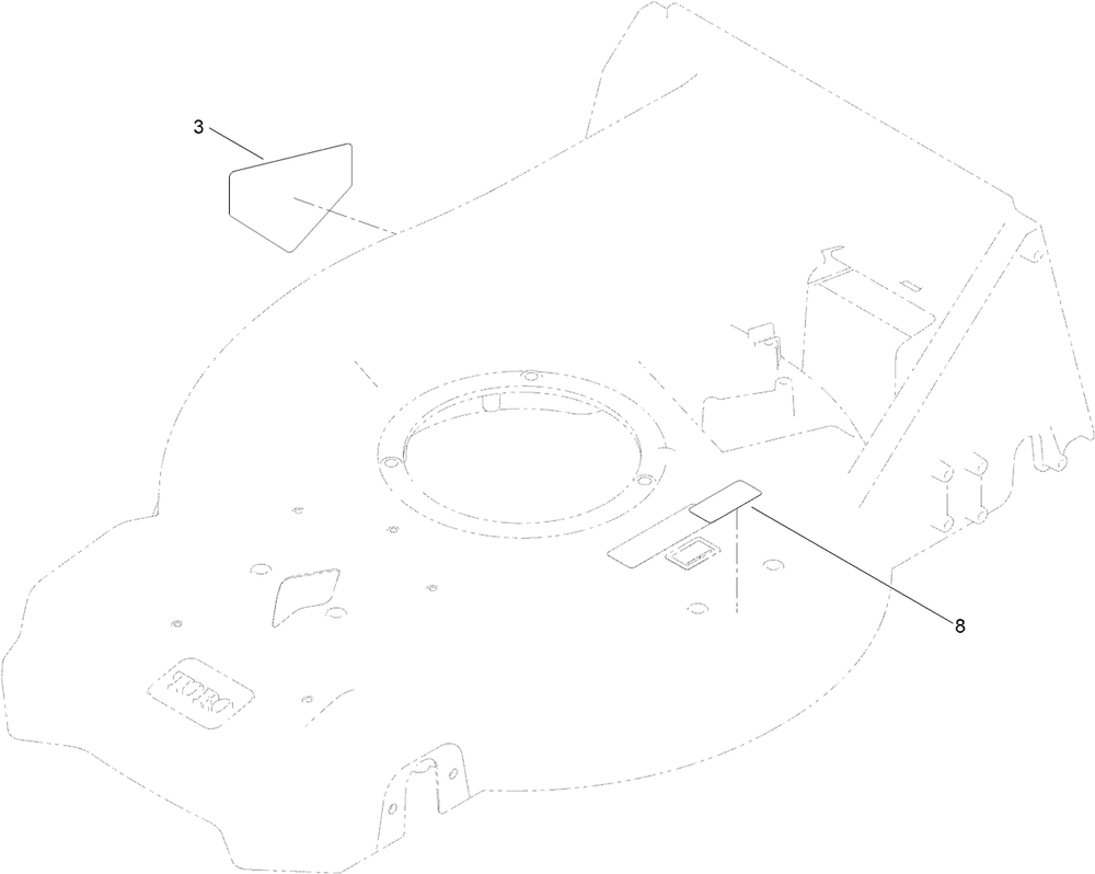 Deck Decal Assembly Diagram and Parts List for 21568T 412400000 - 999999999 Toro Lawn Mower