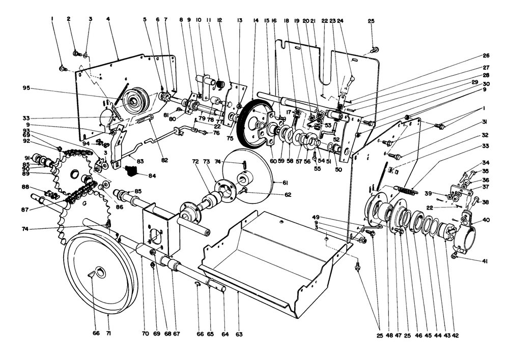 Traction Assembly Diagram and Parts List for 38095 3000001 - 3999999 Toro Snow Blower
