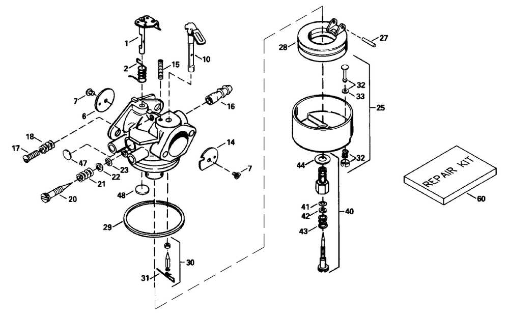 Carburetor No. 632370a Diagram and Parts List for 38555 790000001 - 799999999 Toro Snow Blower