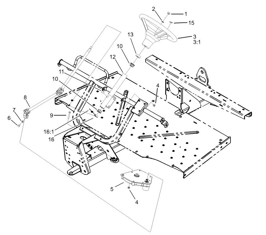 Upper Steering Assembly Diagram and Parts List for 12004 230000001 - 230999999 Toro Lawn Tractor
