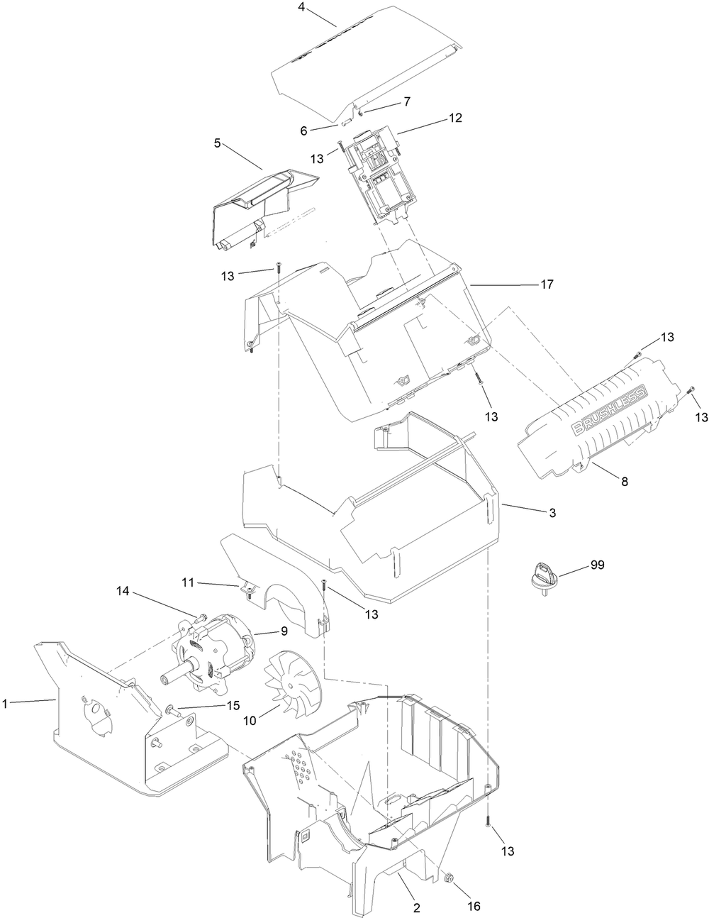 60 Volt Powerhead Assembly No. 139-5315 Diagram and Parts List for 31875 413000000 - 414119399 Toro Snow Blower
