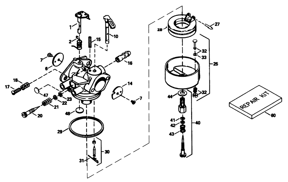 Carburetor No. 632370a Diagram and Parts List for 38556 6900001 - 6999999 Toro Snow Blower