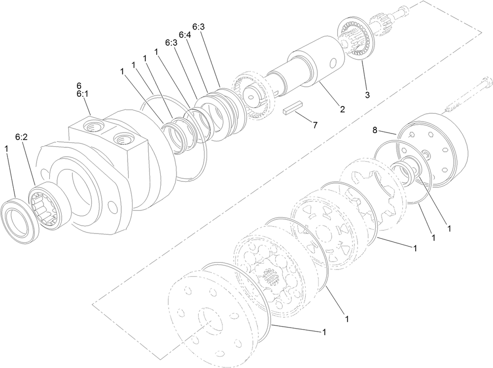 Hydraulic Motor Assembly No. 108-5595 Diagram and Parts List for 22472 404320000 - 999999999 Toro Lawn Tractor Accessories