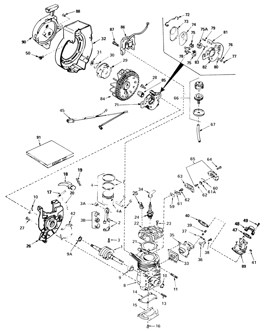 Engine Assembly (Continued) Engine Tecumseh Model No. Ah520 Type 1602a & 1603b Diagram and Parts List for 38120 4000001 - 4999999 Toro Snow Blower