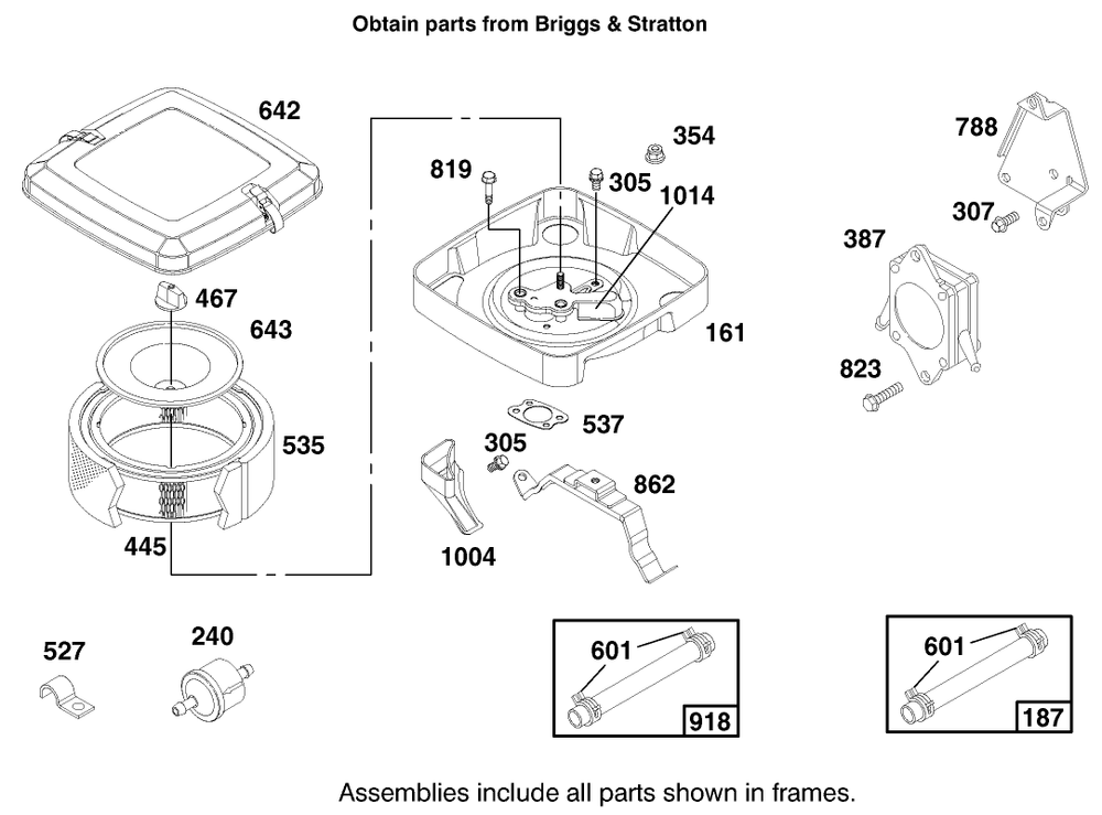 Engine Briggs & Stratton Model 303776-1188-A1 Diagram and Parts List for 30182 990001 - 999999 Toro Lawn Tractor Accessories