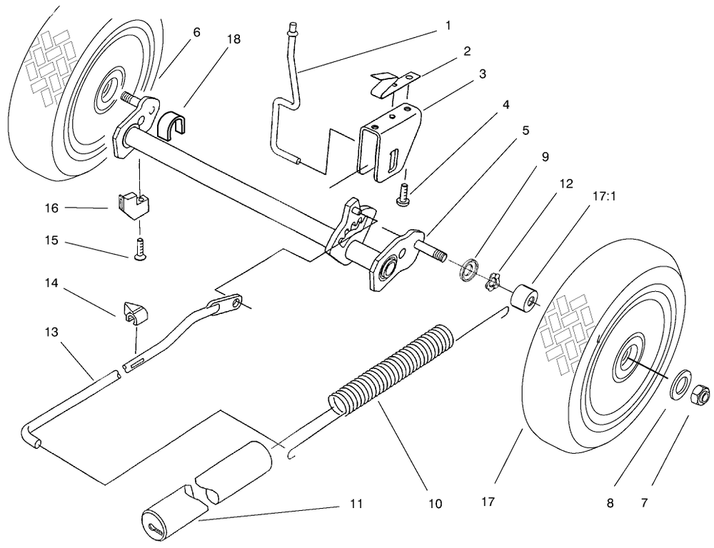 Rear Axle Assembly Diagram and Parts List for 21052 8900001 - 8999999 Toro Lawn Mower
